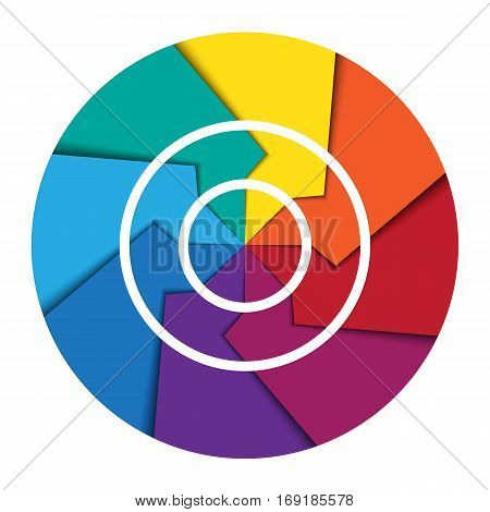 Template cyclic diagramme for Infographic 8 position on white background