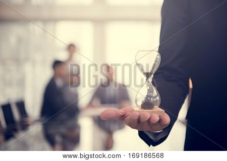 Business Man Hour Glass Time