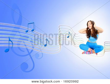 girl is listening music on staff sergeant