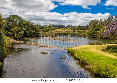 view of Kerikeri, Bay of Islands, New Zealand.