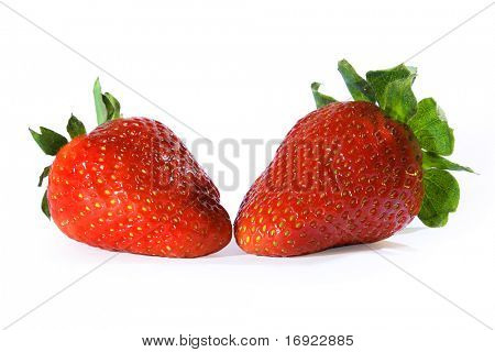 zwei Reife frische Erdbeeren