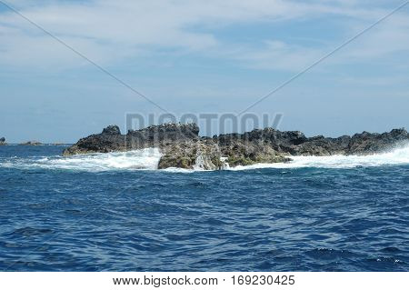 Landscape of the islands of Formigas, Azores, Portugal