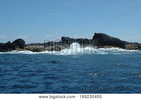 Landscape of the islands of Formigas, Azores, Portugal