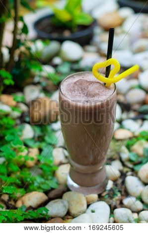 Coffee frappe - traditional drink of greek cuisine in tropical country