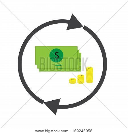 money convert on whitebackground. money convert sign.