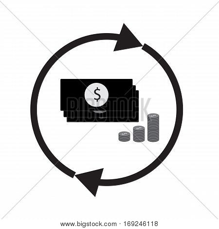 money convert on whitebackground. money convert sign.