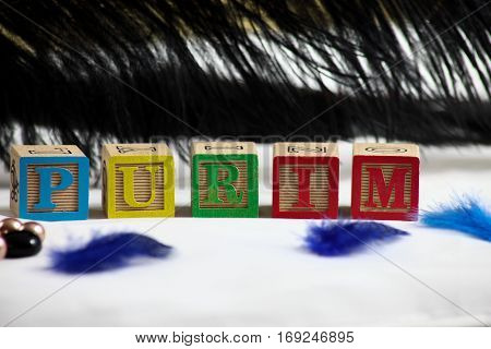 Happy Purim , jewish carnival holiday bright background