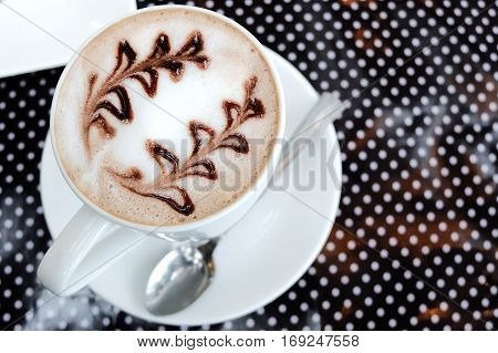 Caffe mocha with art for coffee break