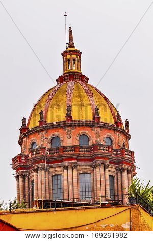 Red Yellow Dome Convent Immaculate Conception The Nuns San Miguel de Allende Mexico. Convent of Immaculate Conception was created in 1754.