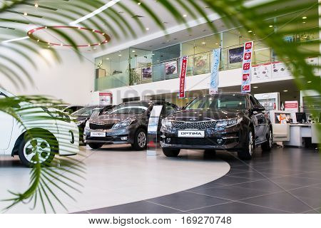 Showroom And Car Kia Of Dealership Kia-zentr Kirov In Kirov City In 2016