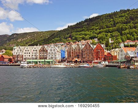 Historical buildings at the port of Bergen in Norway
