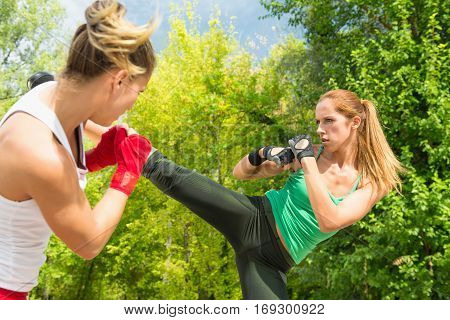 Taebo Side Kick And Guard