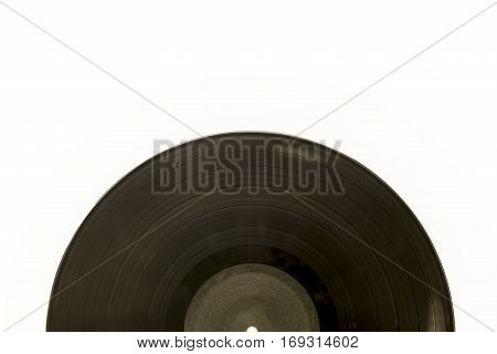 an oldschool vinyl record on white background