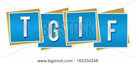 TGIF text alphabets written over blue background.