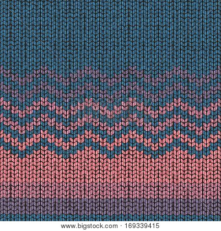 Knitting pattern, shevron seamless fabric wool texture, vector Illustration