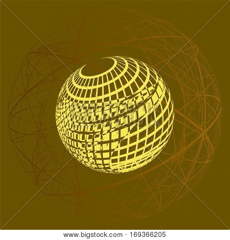 Wire-frame Design Element. Sphere