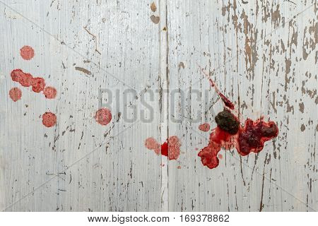 Blood, Mucus And Faeces From A Dog With Colitis.
