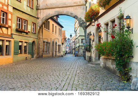 Roderbogen arch in Rothenburg ob der Tauber, Germany
