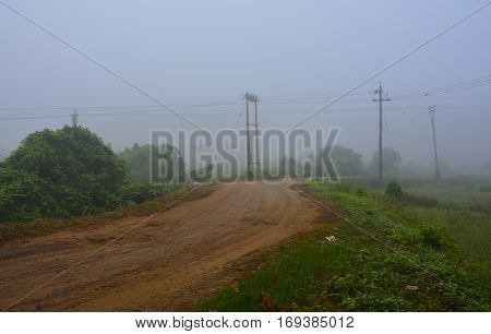 beautiful Foggy road at early morning........... ...