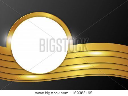 Abstract vector background. Round paper notes on the gold, Vector design.