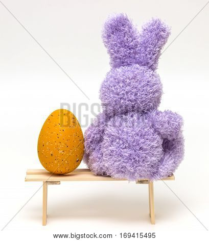 The Easter Bunny with Egg isolated on white background