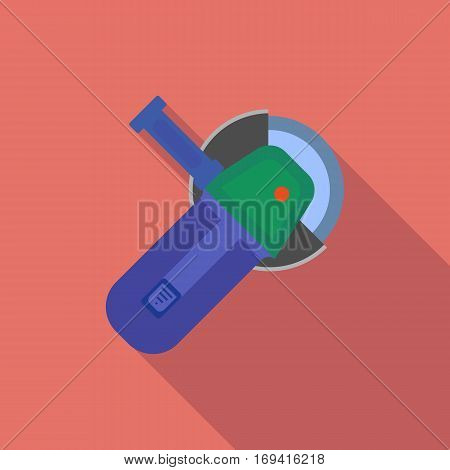 grinder flat icon,with long shadow on a red background
