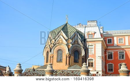Chapel-sacristy of Savior on Spilled Blood Cathedral in St.Petersburg Russia.