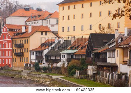 Historical houses in Cesky Krumlov. Czech Republic
