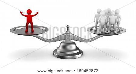 leadership concept on white background. Isolated 3D image