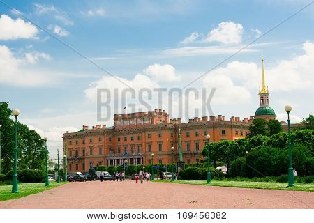 Mikhailovsky Castle aka St Michael's castle or Engineers castle St Petersburg Russia. One of the main attractions of the city with museum inside.