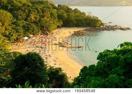 Landscape from Phuket View Point at Leam Sing Beach Located in Phuket Province Thailand.