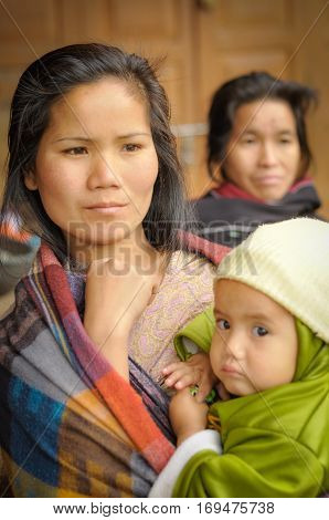 Woman With Baby In Arunachal Pradesh