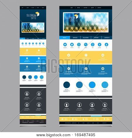Responsive One Page Website Template with Blurred Background - Desktop and Mobile Version 