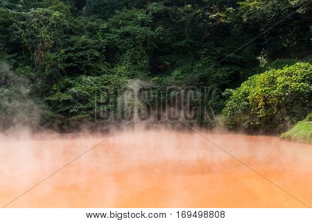 Blood pond hell in Beppu of Japan