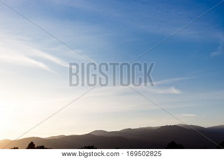 Beautiful landscape mountain and sky natural at Khun Chang Khian Chiang Mai Thailand