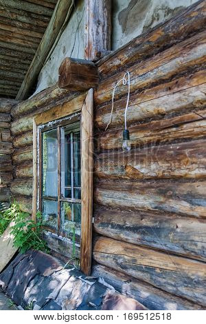 Cottage (the hut) of unknown hunters. The shores of the great river. Siberia