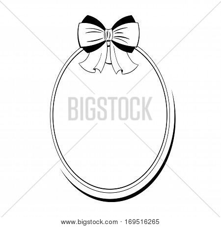 Blank monochrome ribbon banners with contour of label. isolated vector illustration