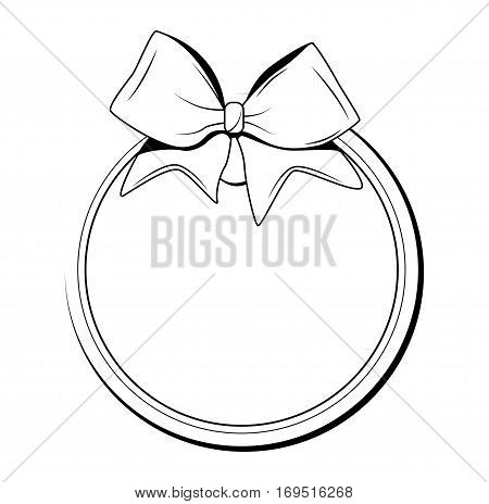 Blank monochrome ribbon banners with contour of label. isolated vector illustration
