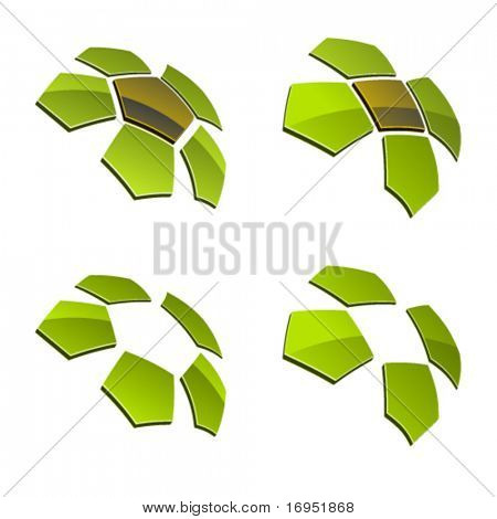 Vector 3d elementos brillantes