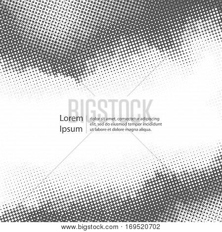 Vector illustration with halftone patterns. Black and white abstract vector background.