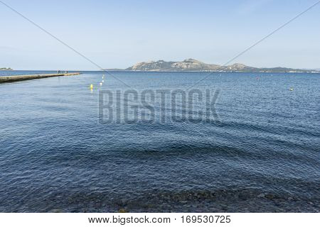 Mediterranean seaside on the island of Ibiza in Spain, holiday and summer scene