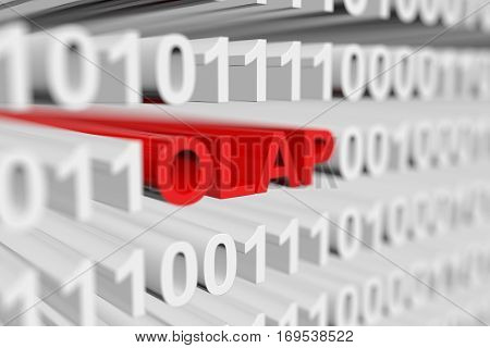 olap in the form of a binary code with blurred background 3D illustration