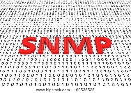 snmp in the form of binary code, 3D illustration