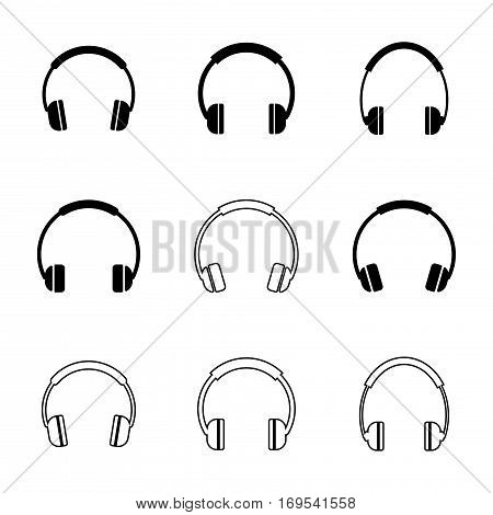 headphones icons set,vector graphic design Illustration EPS10