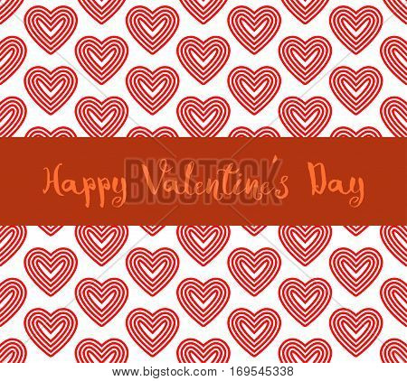 happy valentine day red heart line pattern background,vector Illustration EPS10