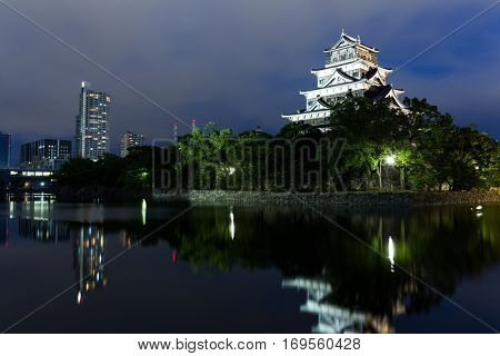 Beautiful Hiroshima castle in Japan