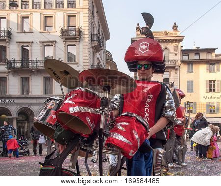 Guggenmusic Fracassband Sounds In The Town Hall Square And The Streets In Celebration.