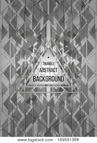 Creative triangle abstract geometric grey background flyer