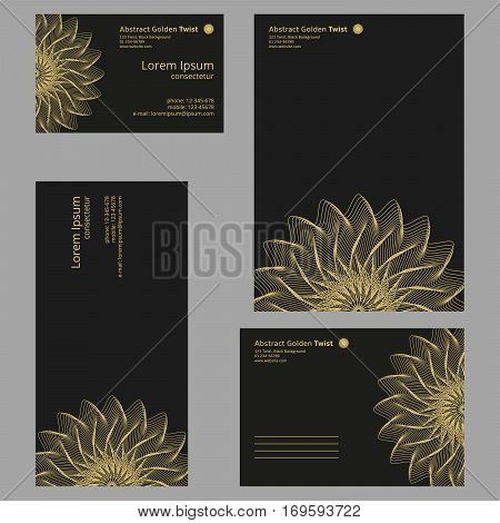 Futuristic floral company identity set isolaed booklet flyer broshure letterhead
