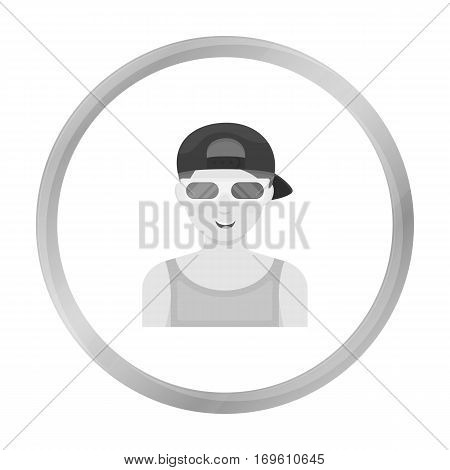 Cinemaddict icon in monochrome style isolated on white background. Films and cinema symbol vector illustration.